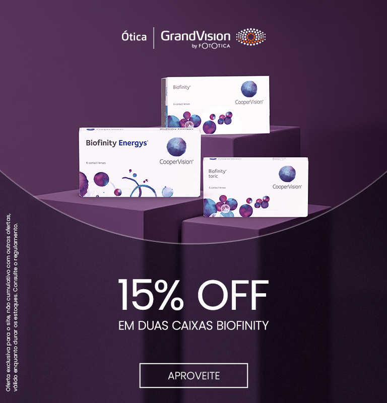 Lentes Biofinity - 15 off em 2cxs